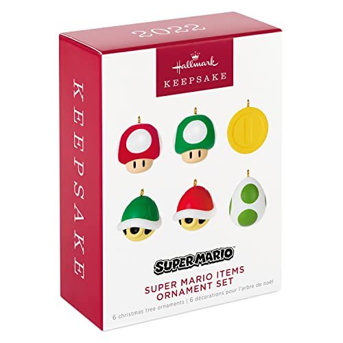 Hallmark Keepsake Miniature Christmas Ornament 2022, Nintendo Super Mario, Mini Set of 6