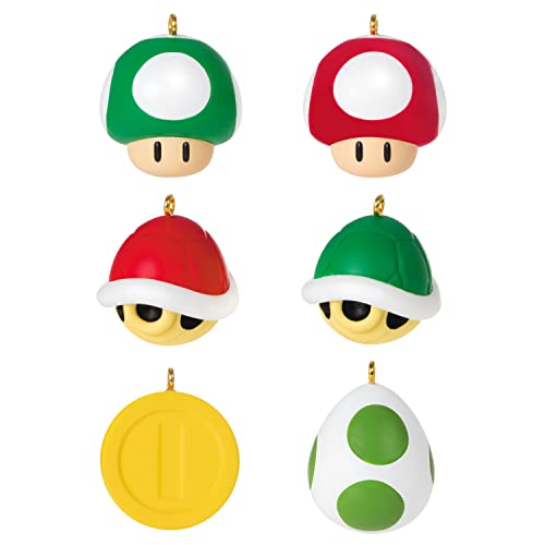 Hallmark Keepsake Miniature Christmas Ornament 2022, Nintendo Super Mario, Mini Set of 6