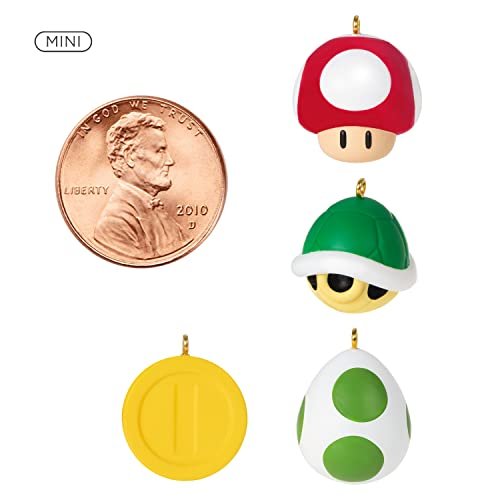 Hallmark Keepsake Miniature Christmas Ornament 2022, Nintendo Super Mario, Mini Set of 6