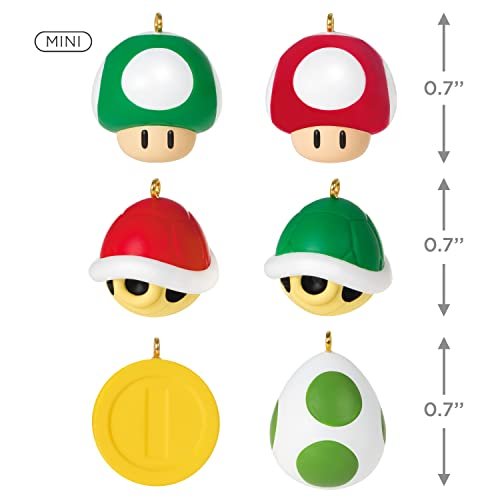 Hallmark Keepsake Miniature Christmas Ornament 2022, Nintendo Super Mario, Mini Set of 6