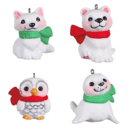 Hallmark Keepsake Miniature Christmas Ornament 2022, Snow Buddies, Mini Set of 4