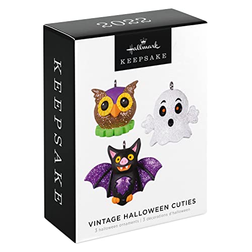 Hallmark Keepsake Miniature Halloween Ornaments 2022, Vintage Spooky Cuties, Mini Set of 3