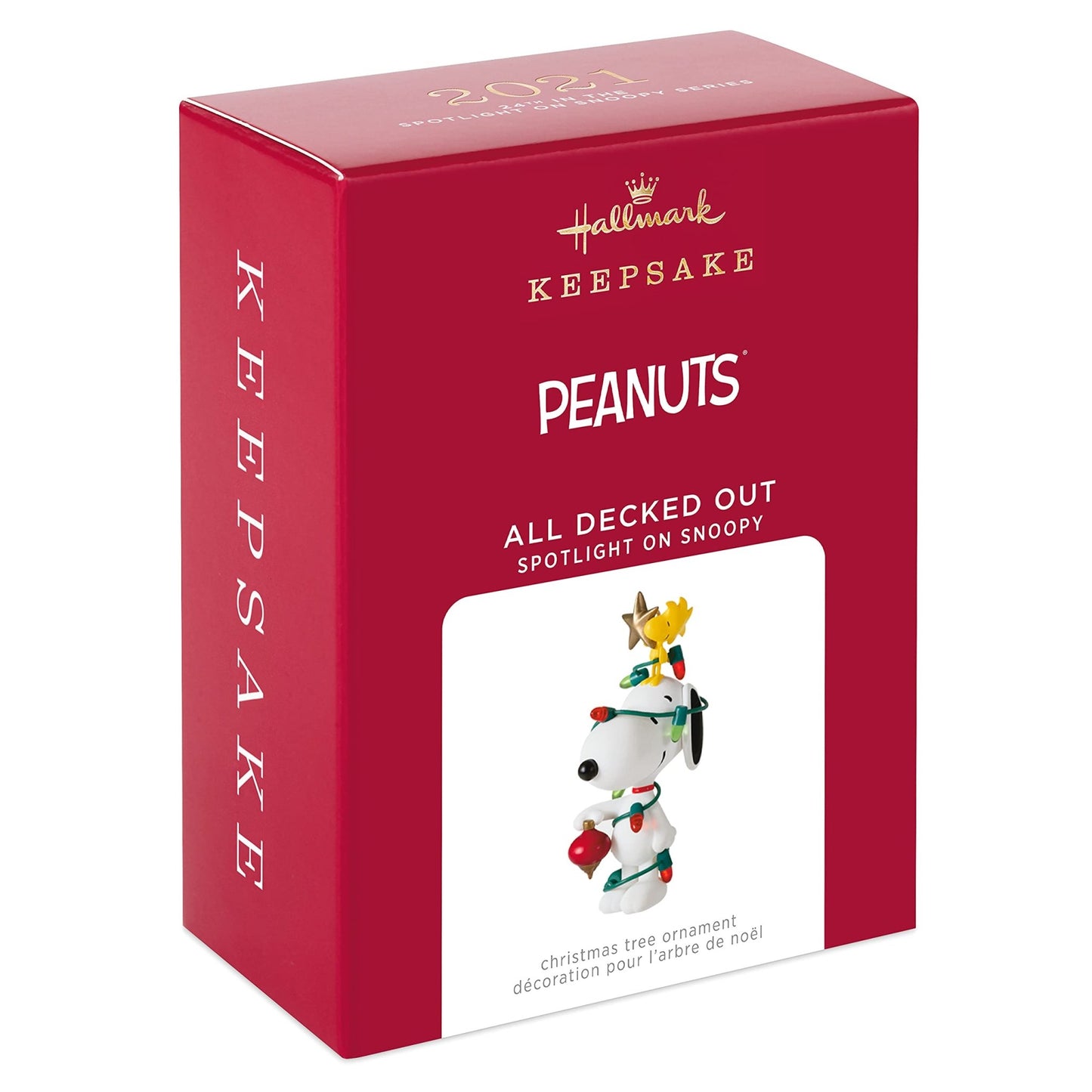 Hallmark Keepsake Peanuts Snoopy & Woodstock 2021 Christmas Ornament