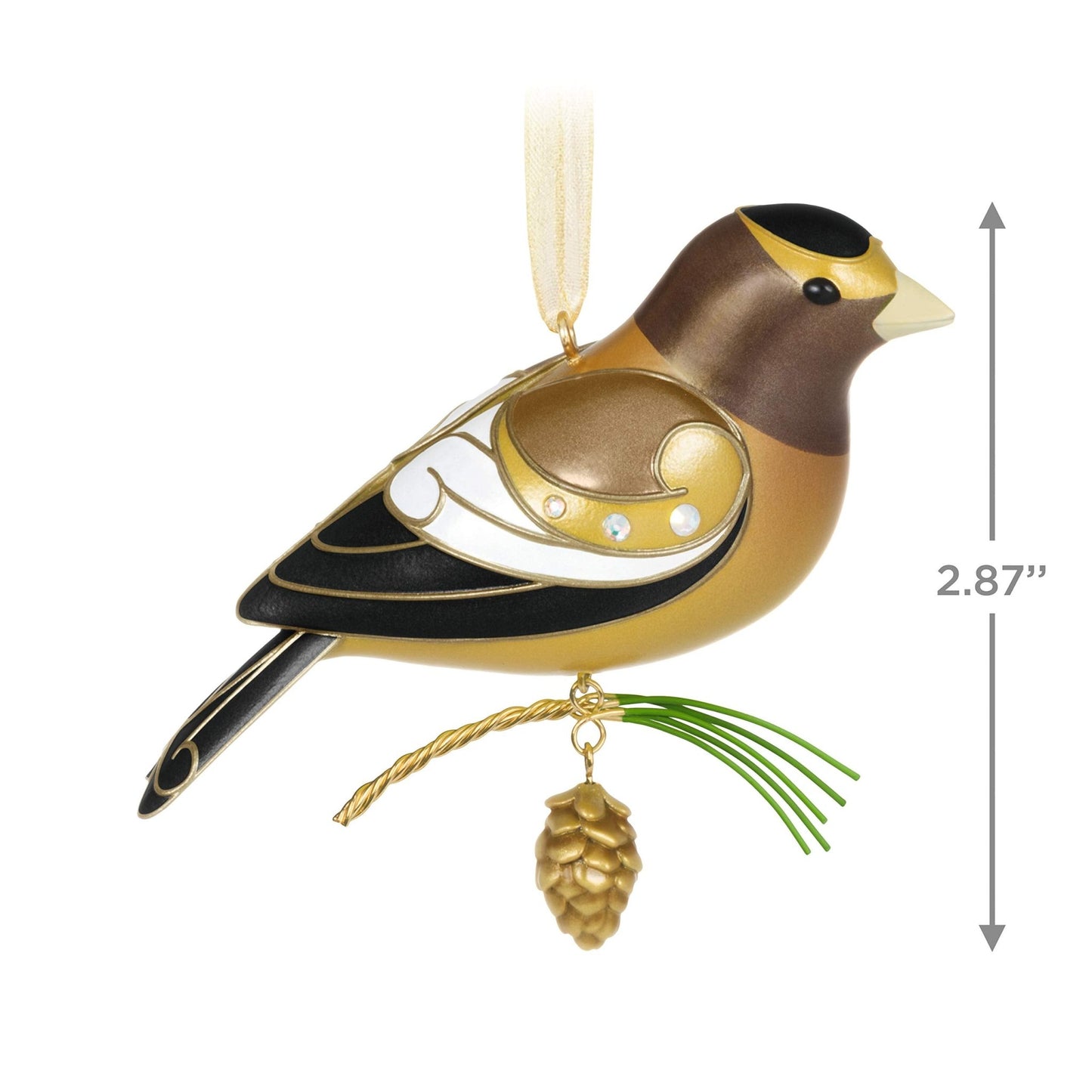 Hallmark Keepsake Plastic, Christmas Ornament 2021, 2.87 in, The Beauty of Birds Evening Grosbeak