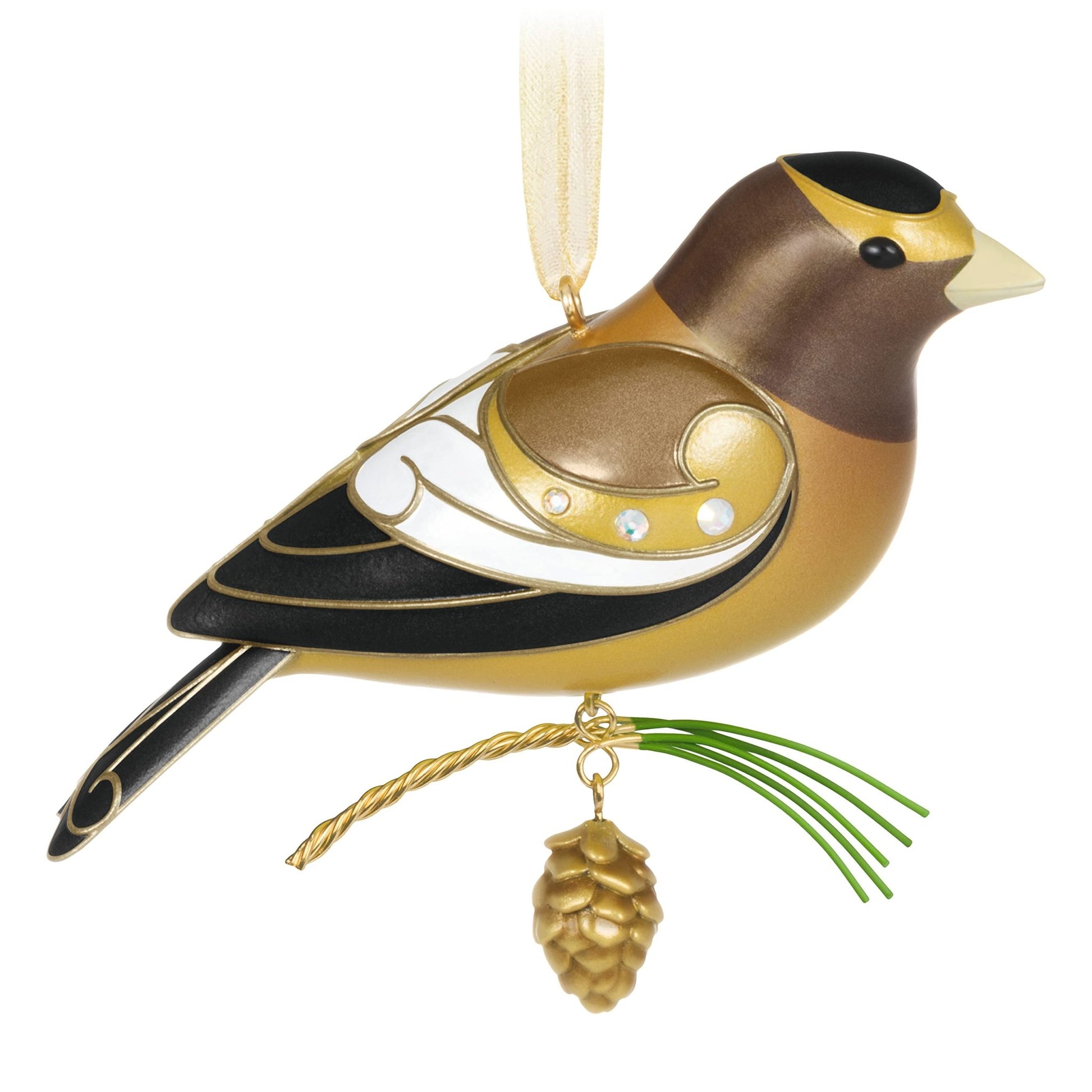 Hallmark Keepsake Plastic, Christmas Ornament 2021, 2.87 in, The Beauty of Birds Evening Grosbeak