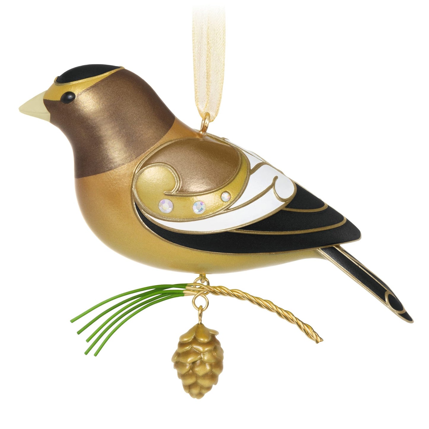 Hallmark Keepsake Plastic, Christmas Ornament 2021, 2.87 in, The Beauty of Birds Evening Grosbeak