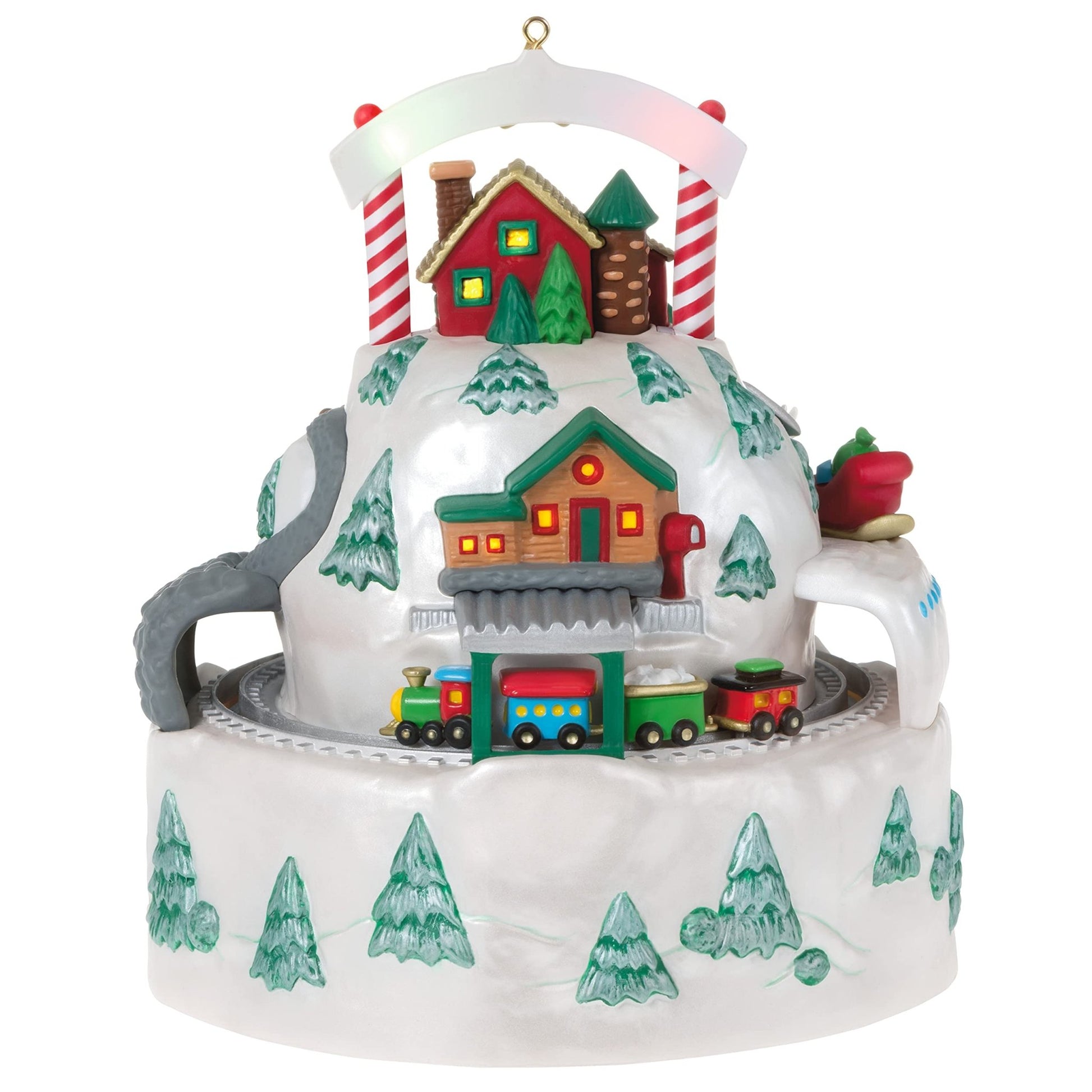 Hallmark Keepsake Plastic Christmas Ornament 2021, North Pole Village, Musical with Light and Motion