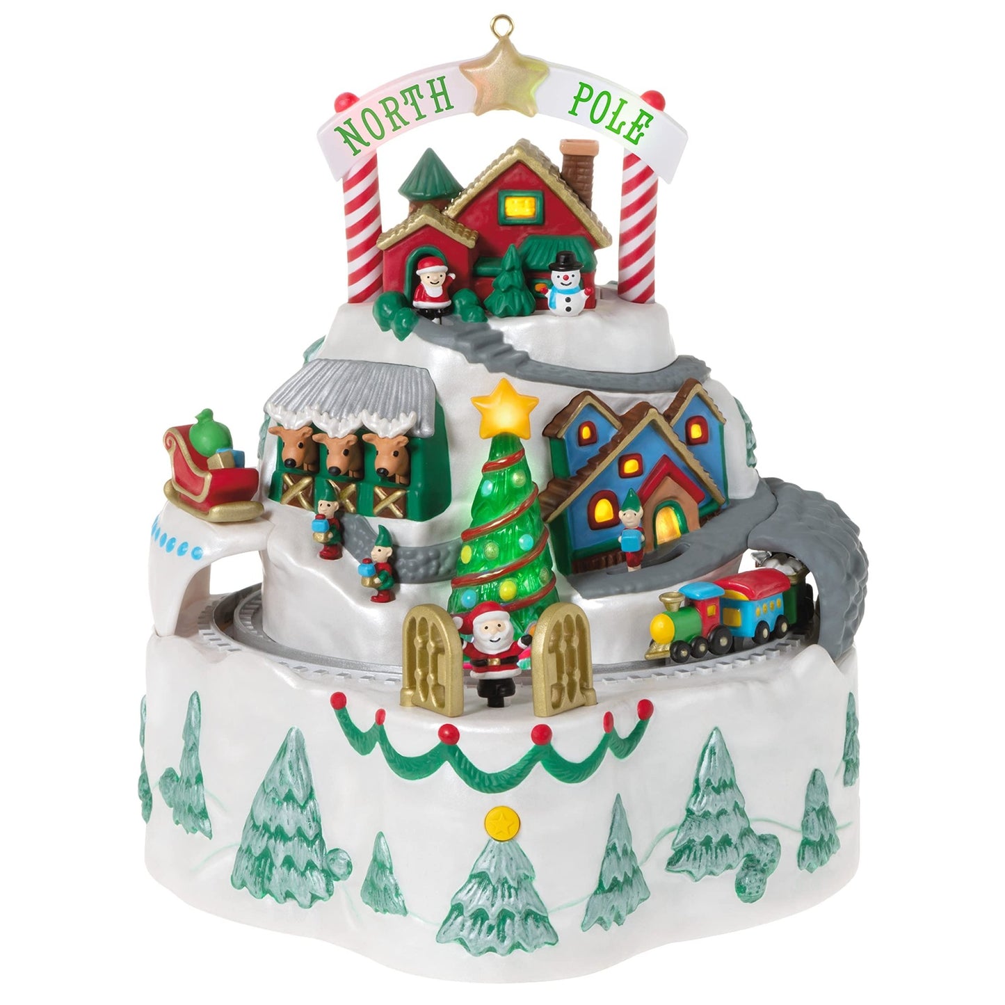 Hallmark Keepsake Plastic Christmas Ornament 2021, North Pole Village, Musical with Light and Motion