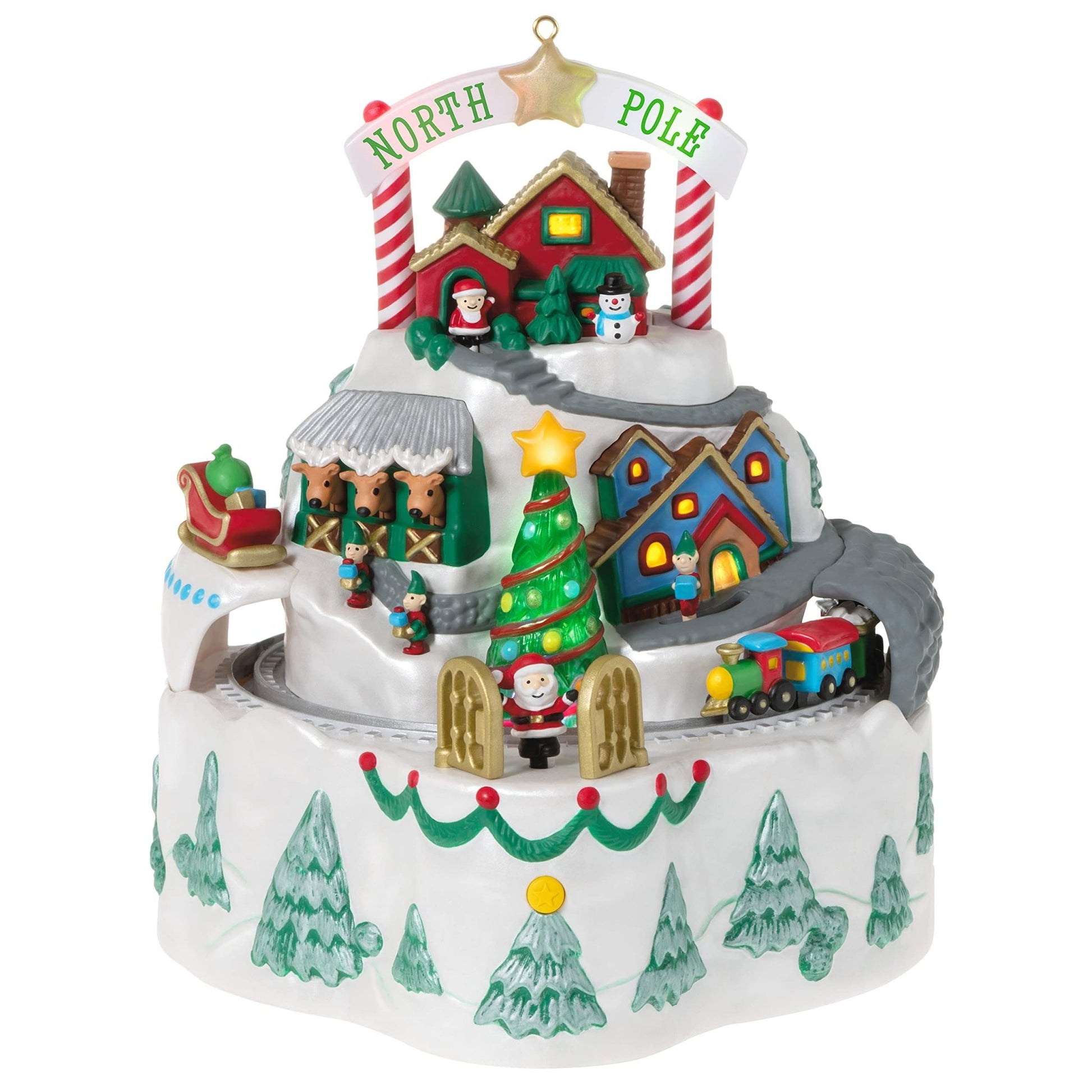 Hallmark Keepsake Plastic Christmas Ornament 2021, North Pole Village, Musical with Light and Motion