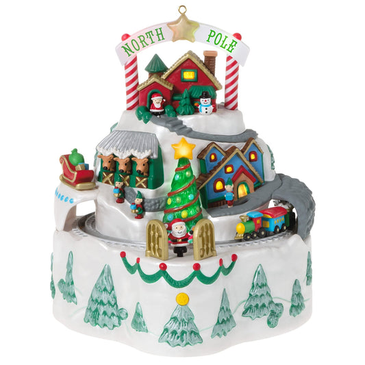 Hallmark Keepsake Plastic Christmas Ornament 2021, North Pole Village, Musical with Light and Motion