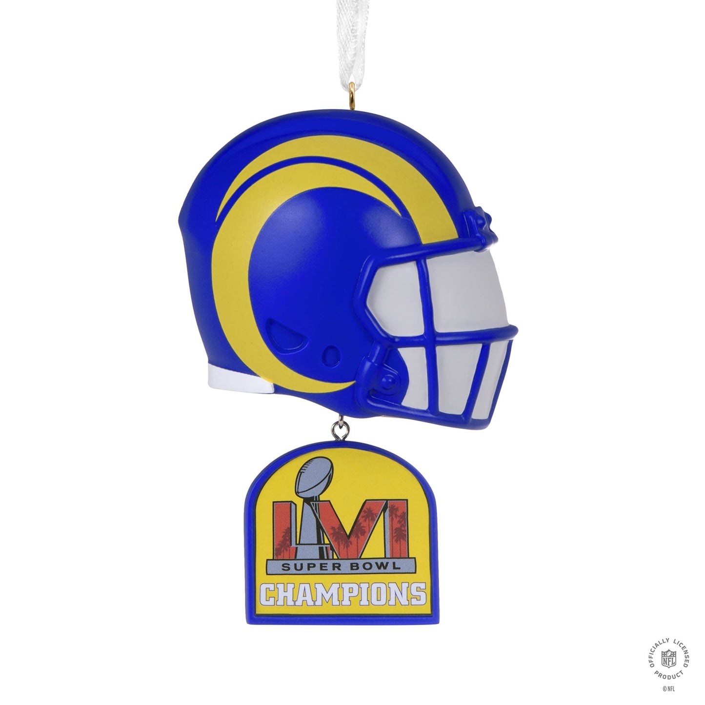 Hallmark Los Angeles Rams Super Bowl LVI Champs Figural Helmet Christmas Ornament (0001OSL2374)