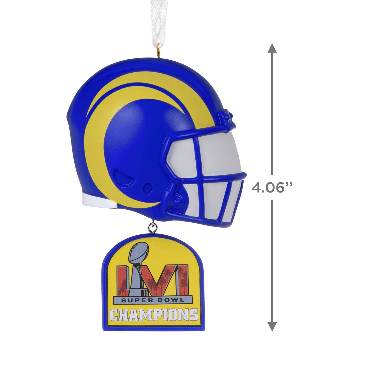 Hallmark Los Angeles Rams Super Bowl LVI Champs Figural Helmet Christmas Ornament (0001OSL2374)