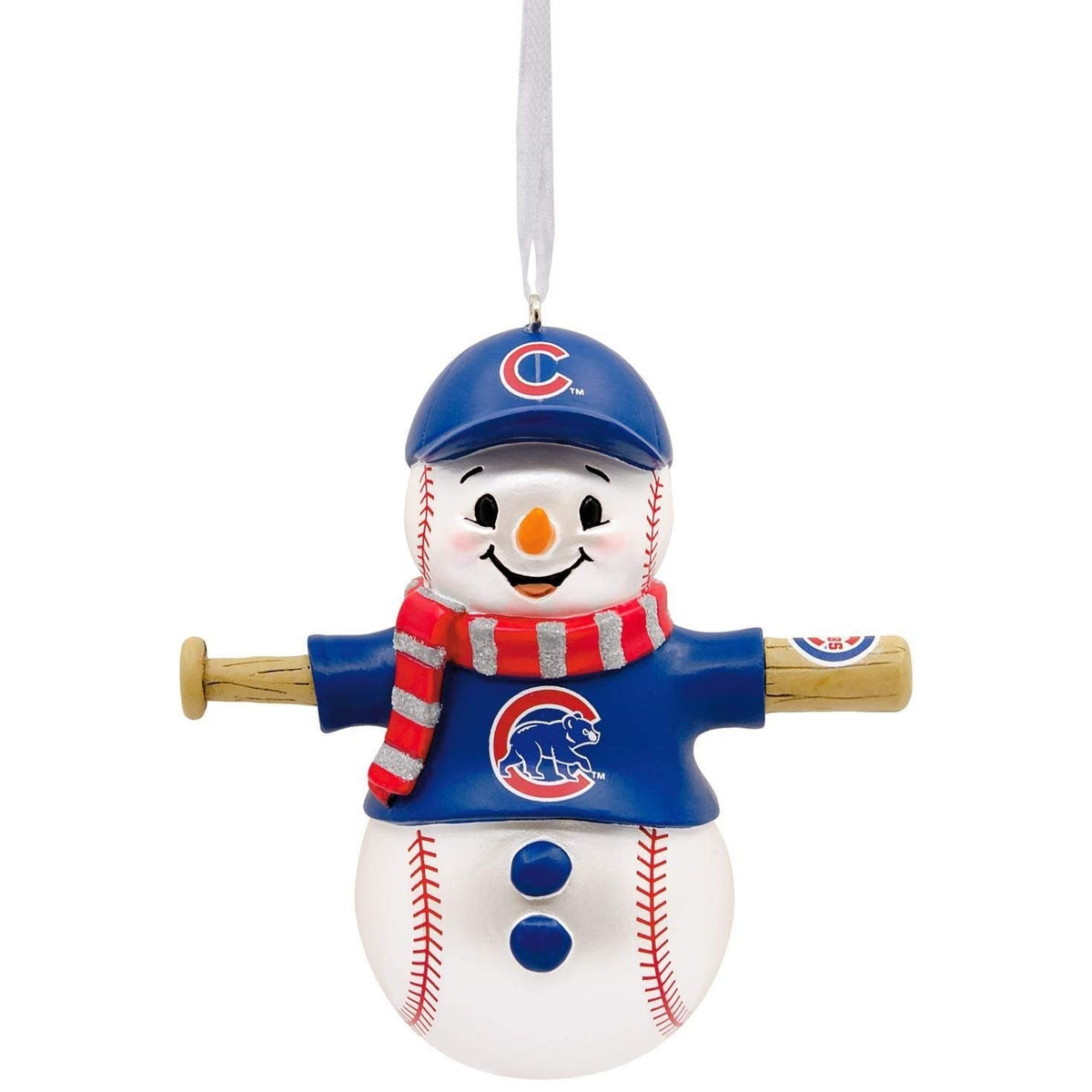 Hallmark MLB Chicago Cubs Baseball Bat Snowman Ornament