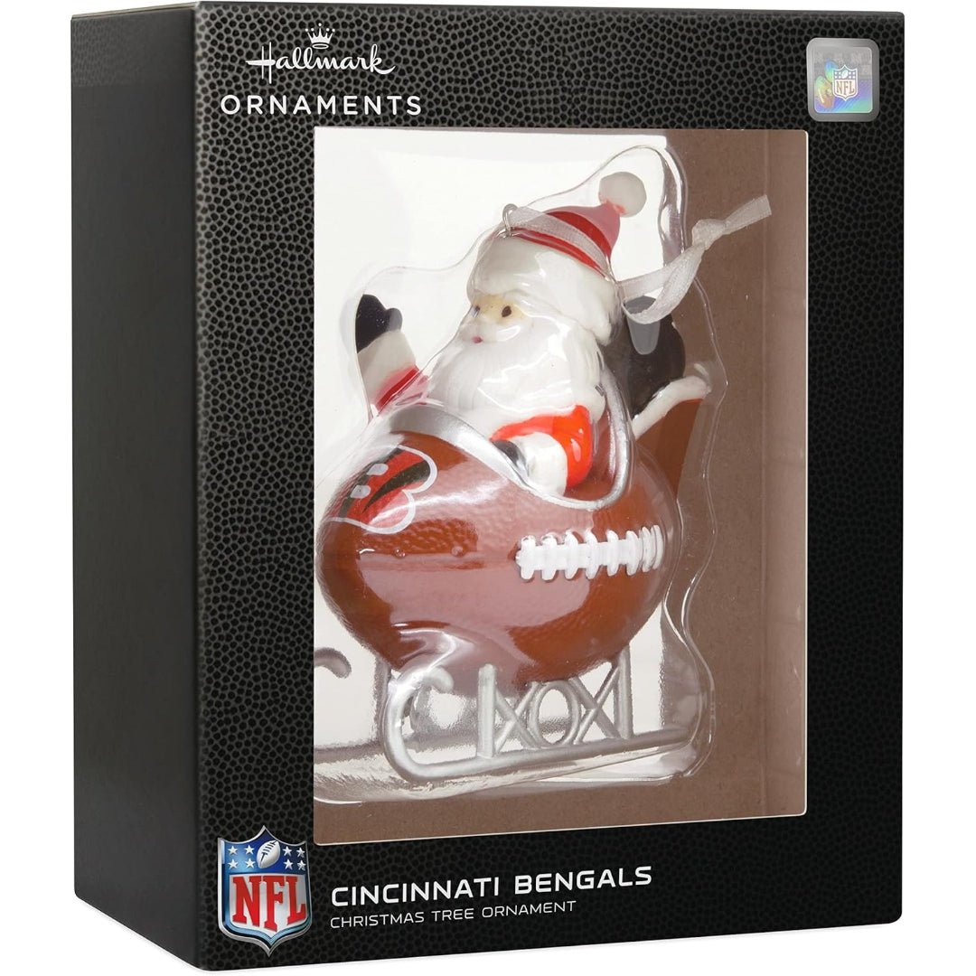 Hallmark NFL Cincinnati Bengals Santa Football Sled Christmas Ornament
