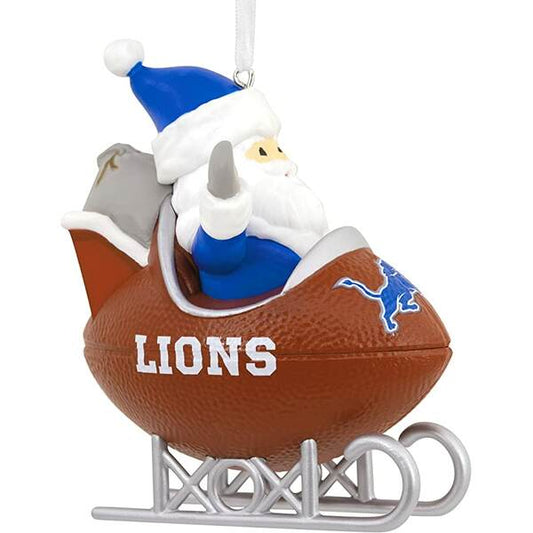 Hallmark NFL Detroit Lions Santa Football Sled Christmas Ornament