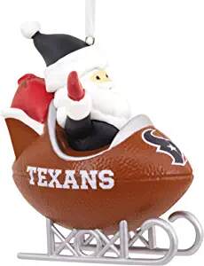 Hallmark NFL Houston Texans Santa Football Sled Christmas Ornament