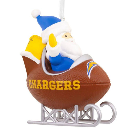 Hallmark NFL Los Angeles Chargers Santa Football Sled Christmas Ornament