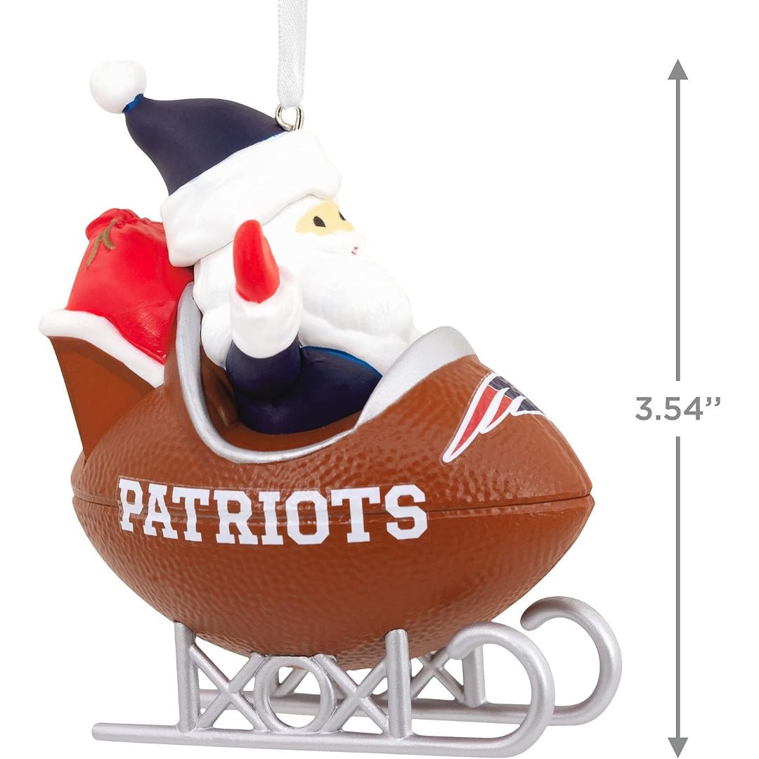 Hallmark NFL New England Patriots Santa Football Sled Christmas Ornament