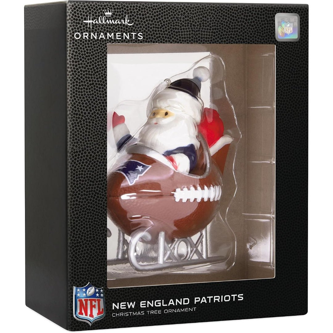 Hallmark NFL New England Patriots Santa Football Sled Christmas Ornament