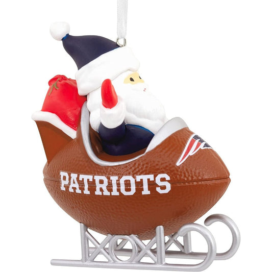 Hallmark NFL New England Patriots Santa Football Sled Christmas Ornament