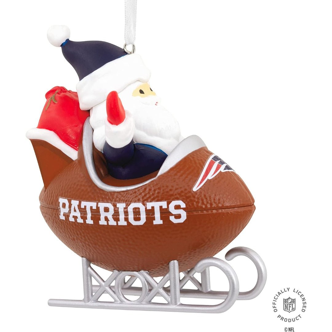 Hallmark NFL New England Patriots Santa Football Sled Christmas Ornament
