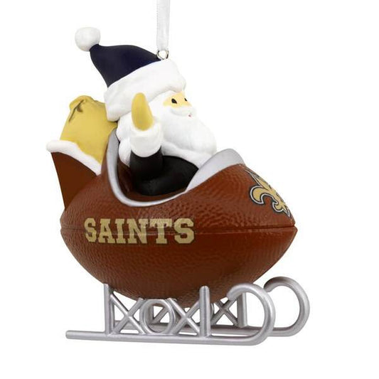 Hallmark NFL New Orleans Saints Santa Football Sled Christmas Ornament
