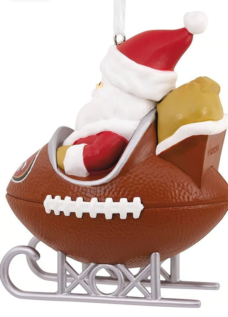 Hallmark NFL San Francisco 49ers Santa Football Sled Ornament