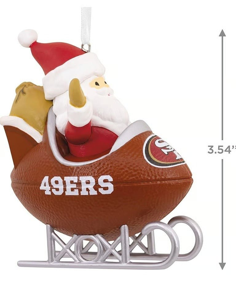 Hallmark NFL San Francisco 49ers Santa Football Sled Ornament