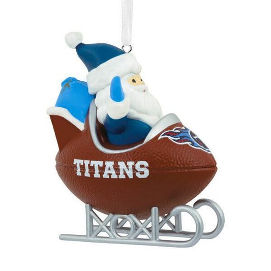 Hallmark NFL Tennessee Titans Santa Football Sled Christmas Ornament