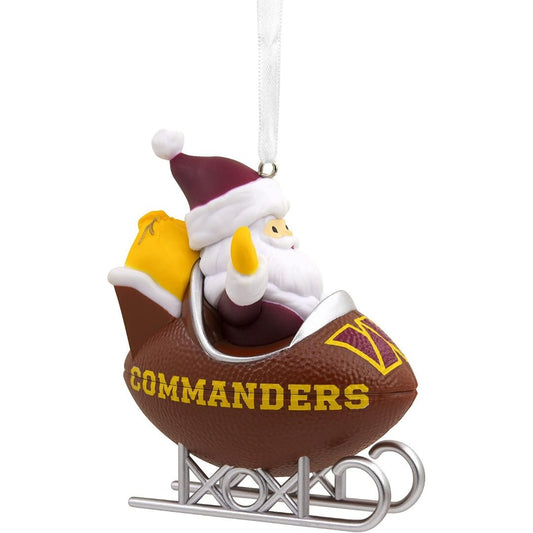 Hallmark NFL Washington Commanders Santa Football Sleigh Ornament