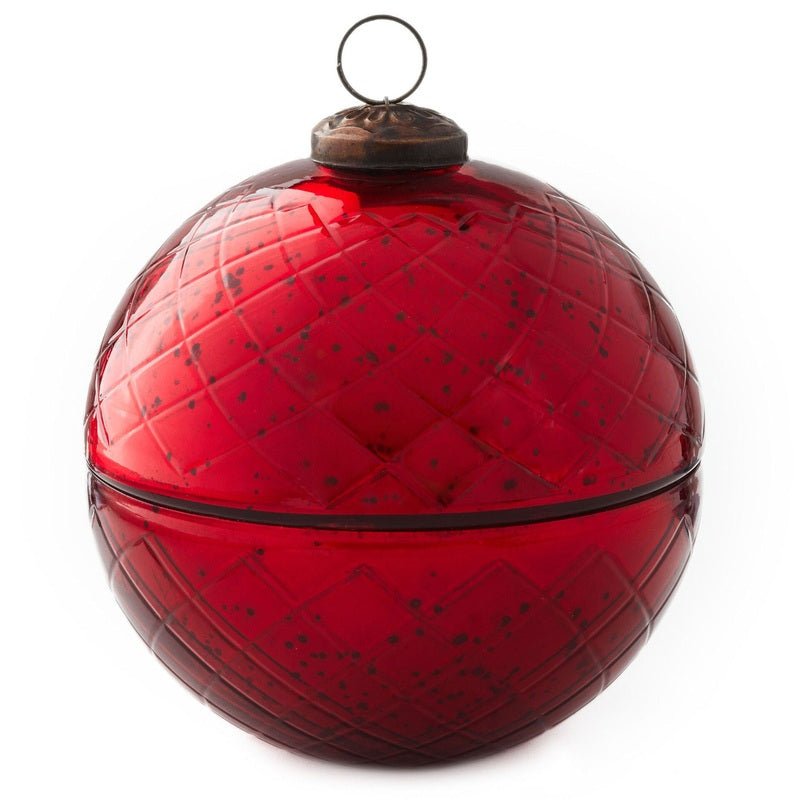Hallmark Red Mercury Glass Ball Ornament Candle