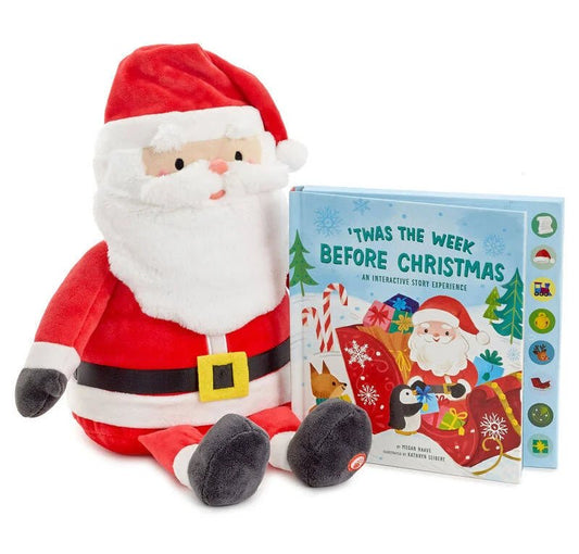 Hallmark 'Twas the Week Before Christmas Santa Plush and Book