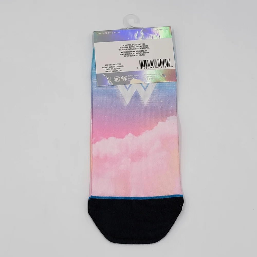 Hallmark WW84 Wonder Woman DC Ankle Socks Womens One Size Pink Purple Clouds