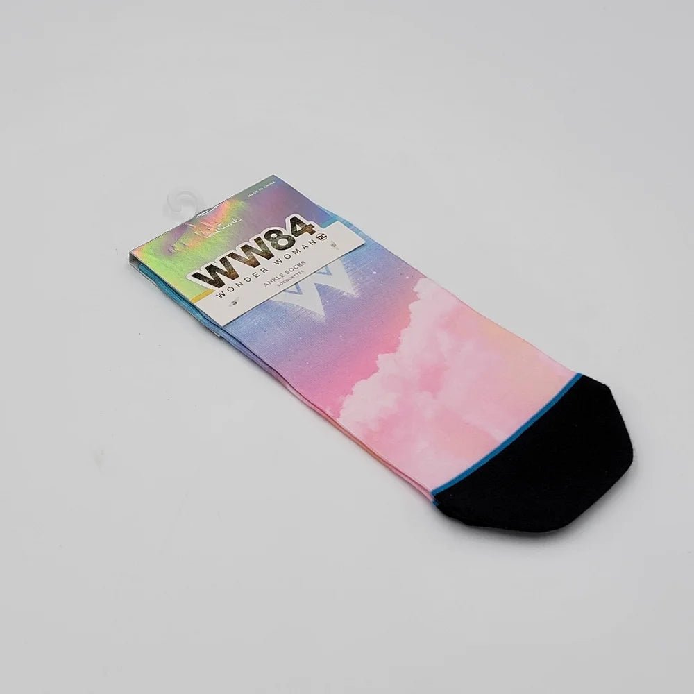 Hallmark WW84 Wonder Woman DC Ankle Socks Womens One Size Pink Purple Clouds