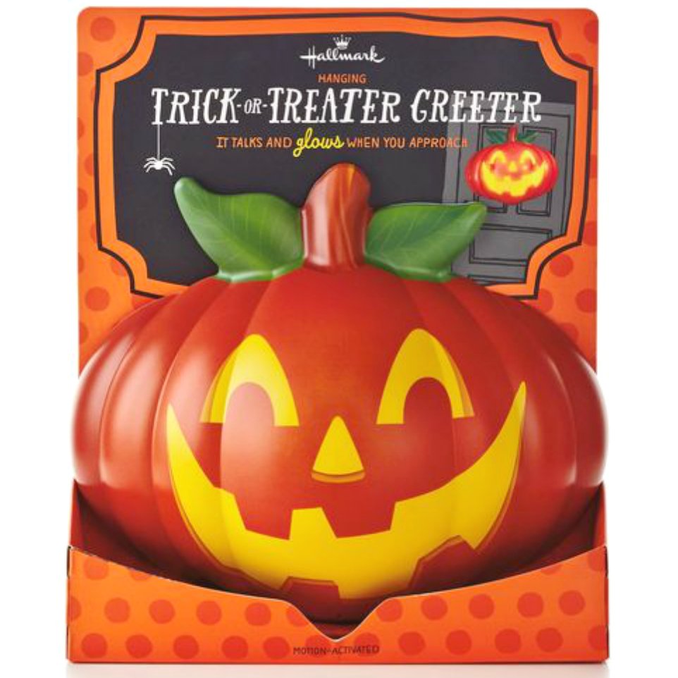 Hanging Jack-O-Lantern Pumpkin Trick or Treat Greeter