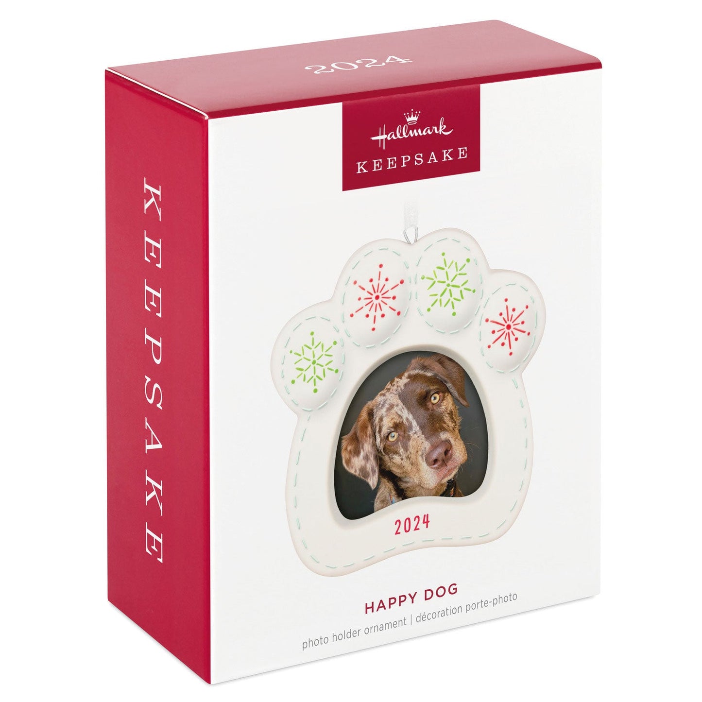 Happy Dog 2024 Porcelain Photo Frame Keepsake Ornament