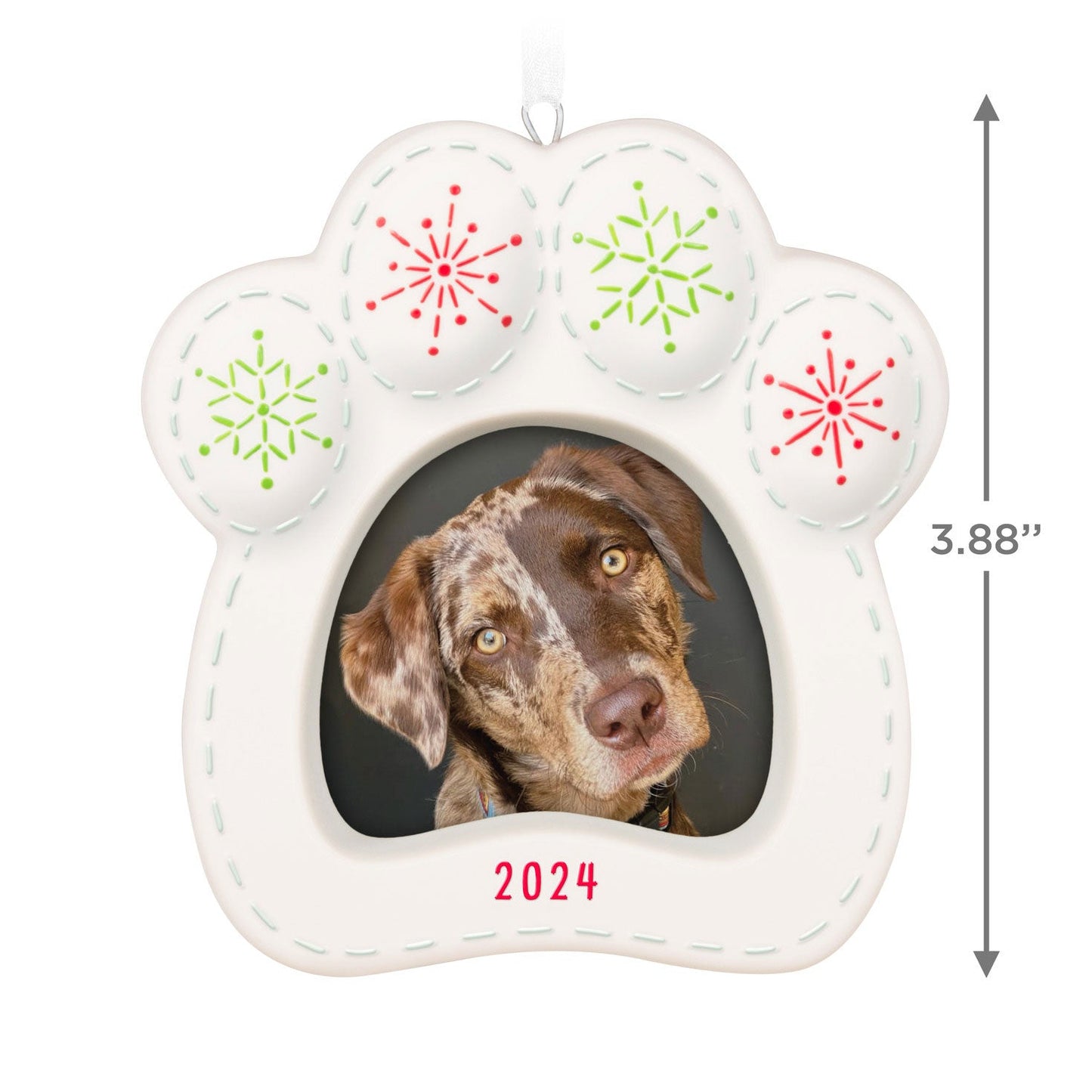 Happy Dog 2024 Porcelain Photo Frame Keepsake Ornament