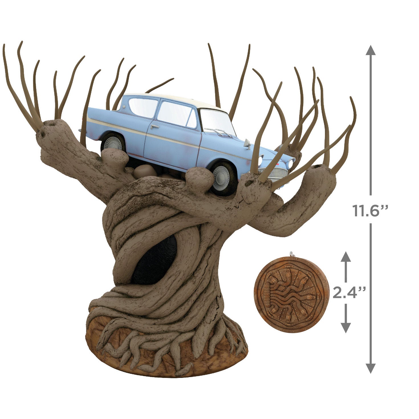 Harry Potter and the Chamber of Secrets Collection Flying Ford Anglia in the Whomping Willow Tree Topper