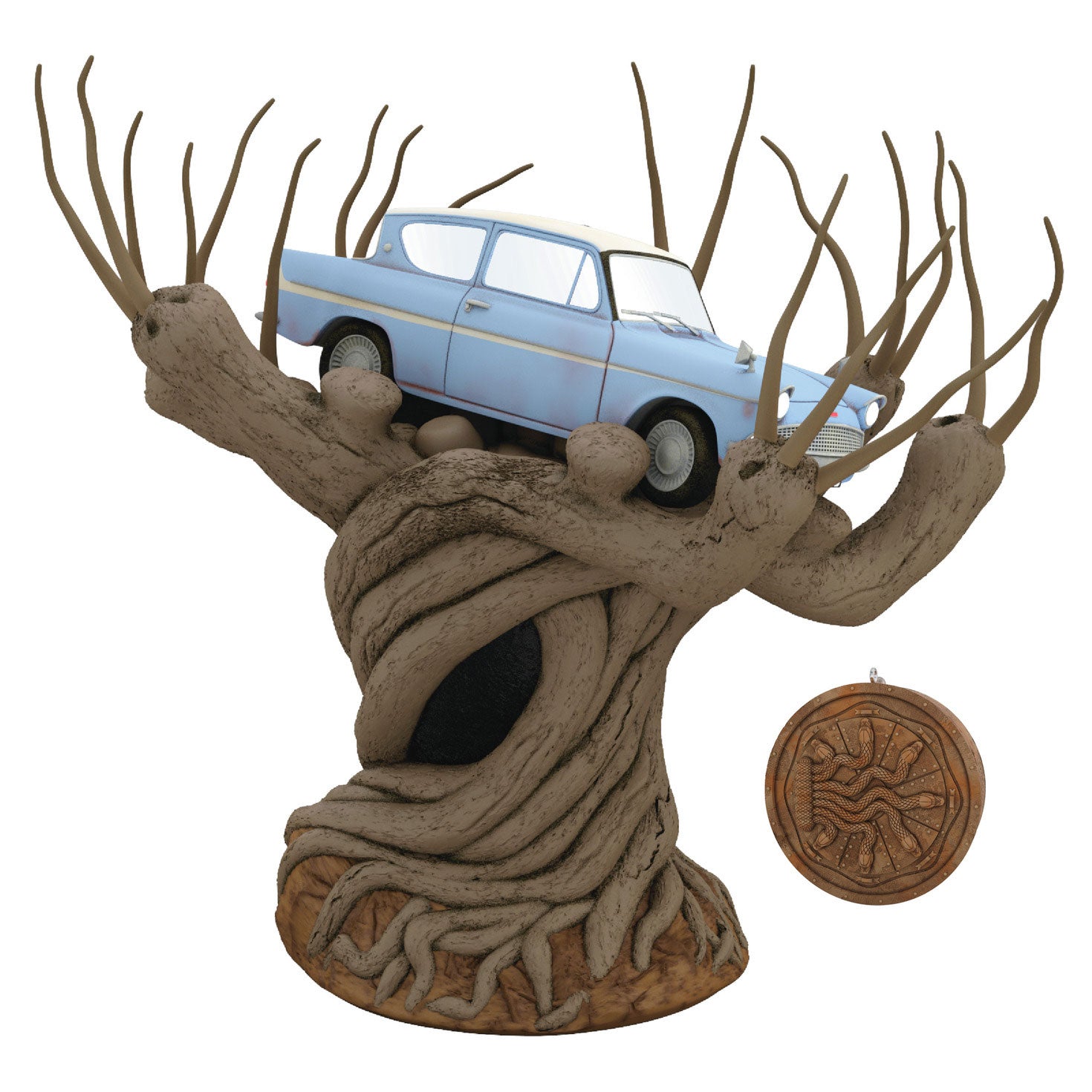 Harry Potter and the Chamber of Secrets Collection Flying Ford Anglia in the Whomping Willow Tree Topper