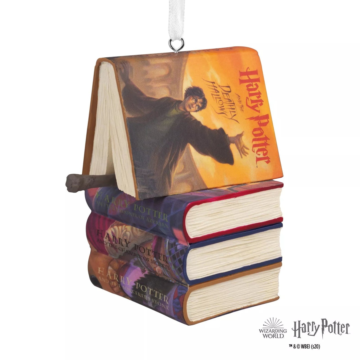 Harry Potter™ Stacked Books and Wand Hallmark Ornament