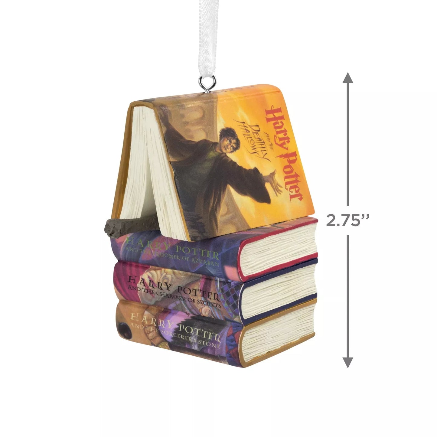 Harry Potter™ Stacked Books and Wand Hallmark Ornament