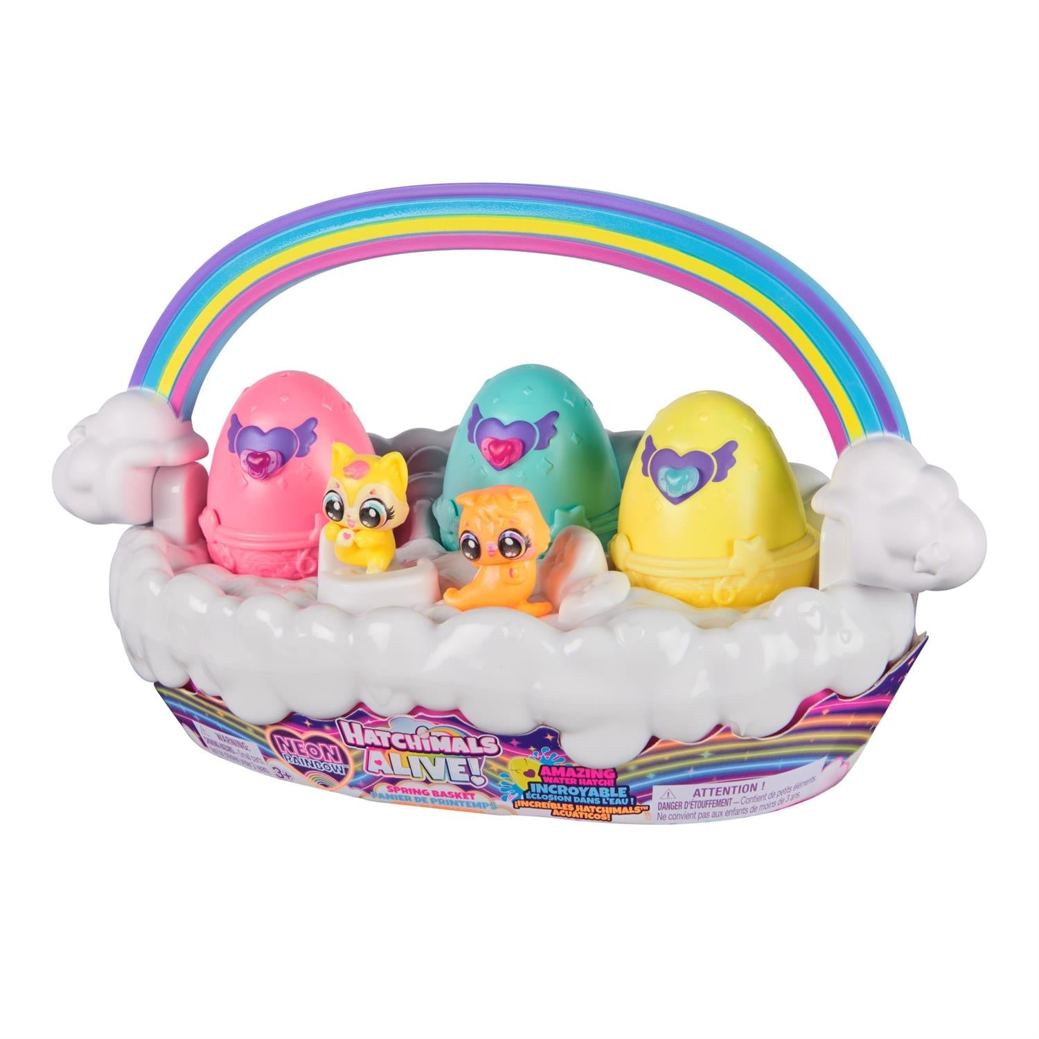 Hatchimals Alive, Neon Rainbow Spring Basket Toy (Styles May Vary)