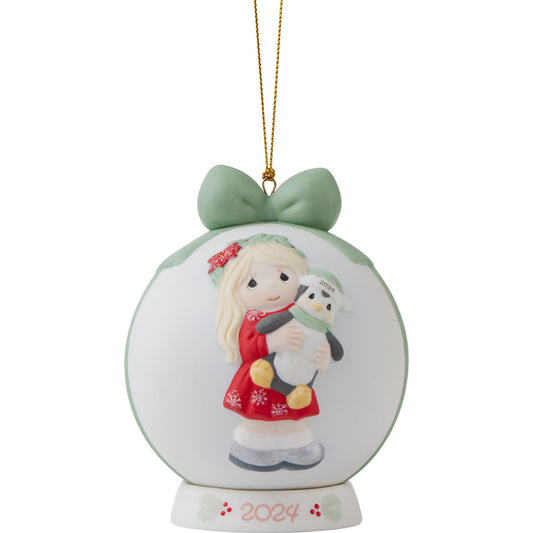 Have Yourself A Merry Little Christmas Dated 2024 Girl Ball Ornament