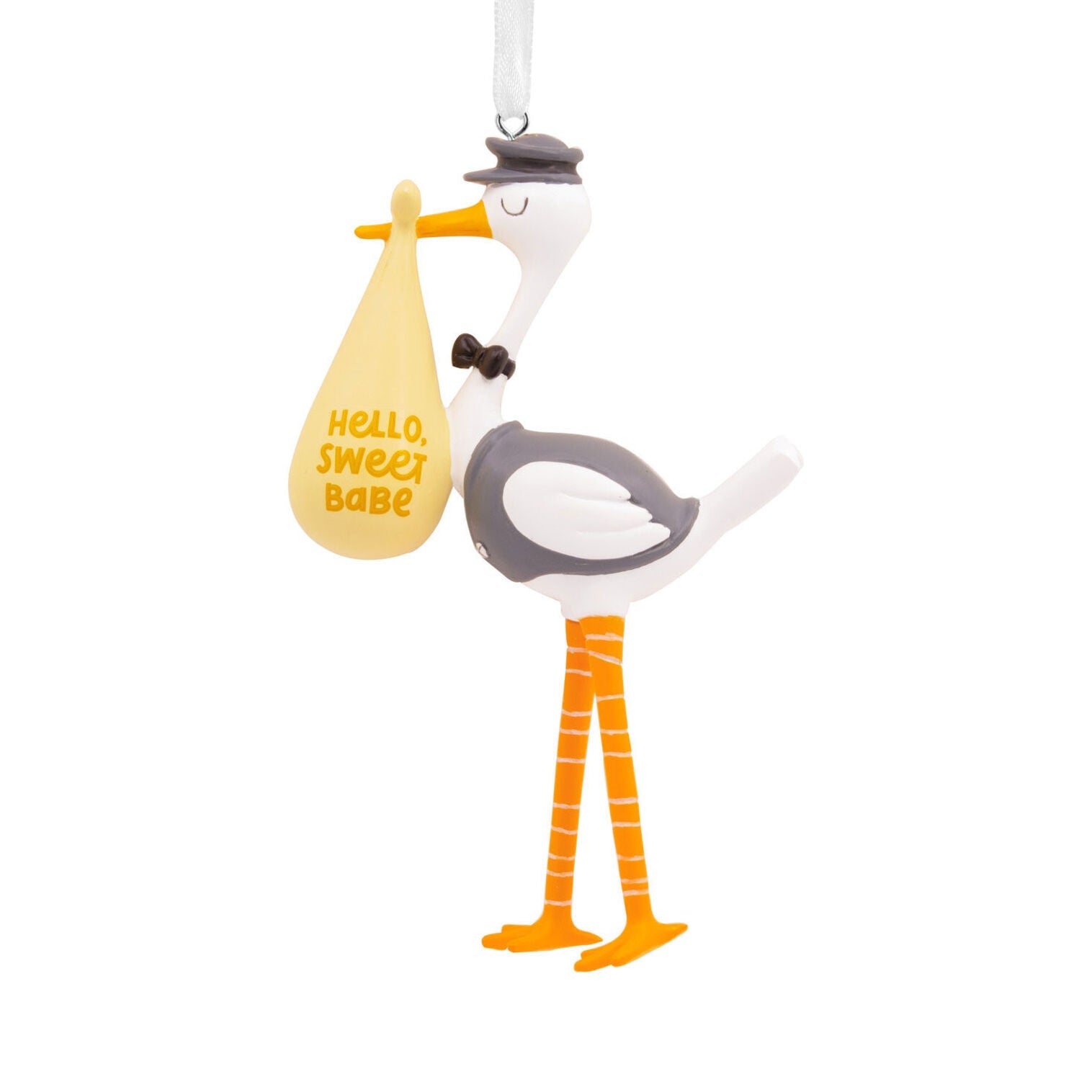 Hello Sweet Babe Stork Pregnancy Hallmark Ornament