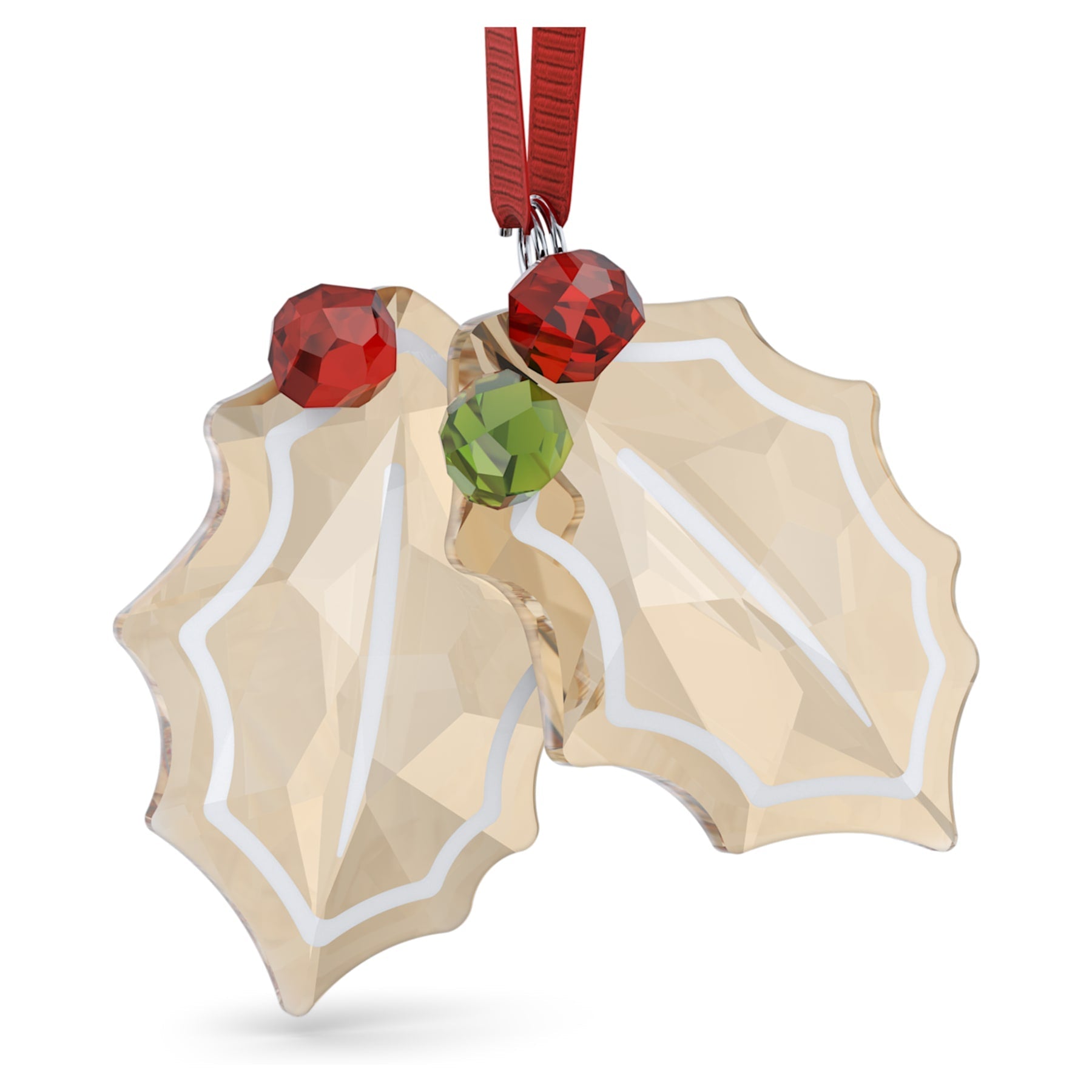 Holiday Cheers Gingerbread Holly Leaves Ornament