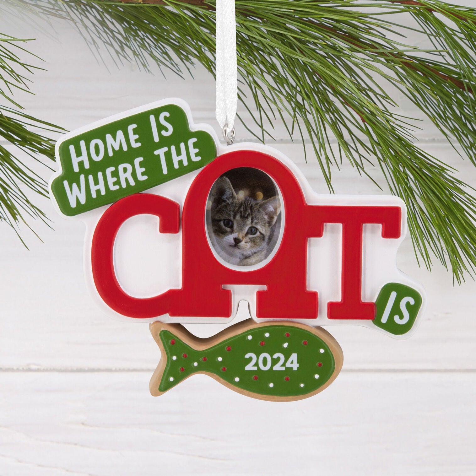 Home Is Where the Cat Is 2024 Photo Frame Hallmark Ornament