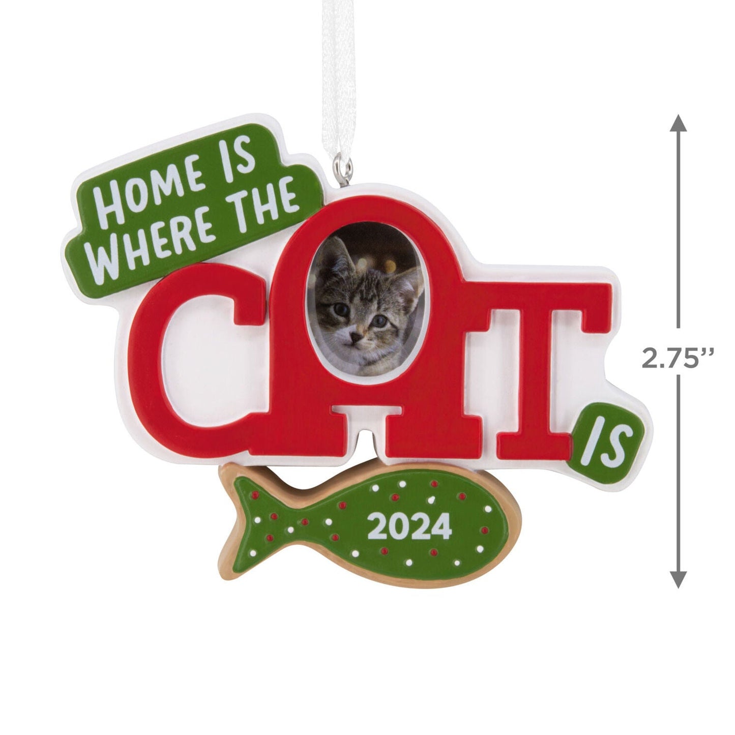 Home Is Where the Cat Is 2024 Photo Frame Hallmark Ornament