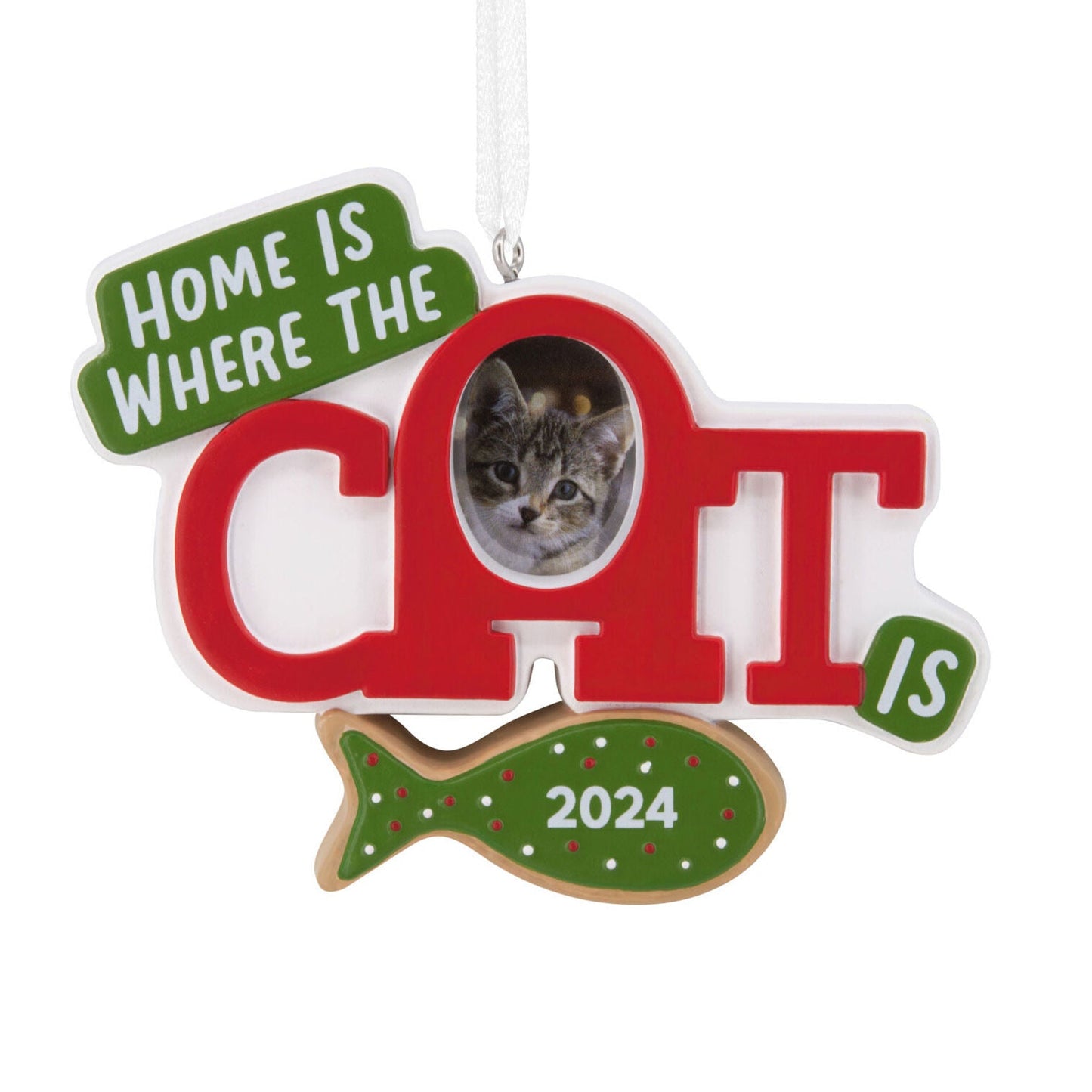 Home Is Where the Cat Is 2024 Photo Frame Hallmark Ornament