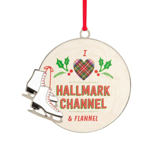 I Love the Hallmark Channel and Flannel Metal Ornament
