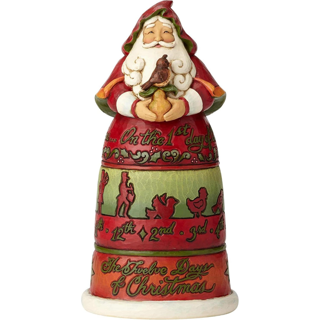 Jim Shore Heartwood Creek 12 Days of Christmas Santa Figurine, 10.2"